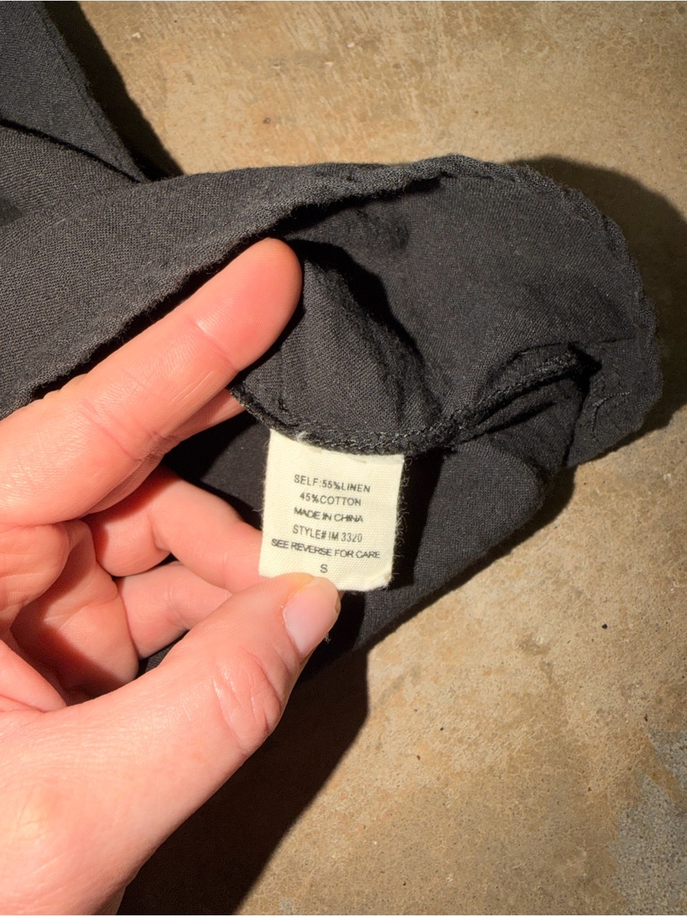 ILLA ILLA Linen Cotton Blend Top Black Whipstitch Detail Small - Picture 8 of 9